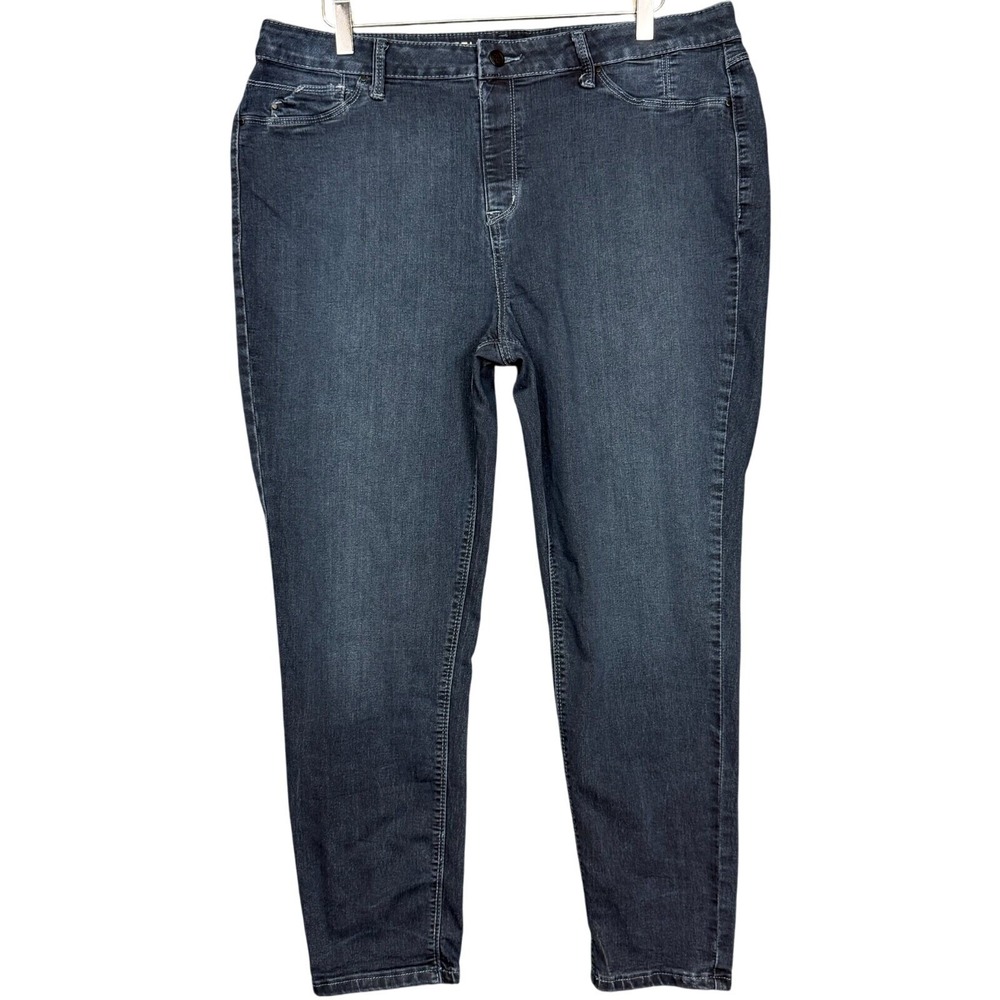 Laurie Felt Jeans Womens 1X Blue Silky Ankle Skinny Vital Stretch Tech Pull On